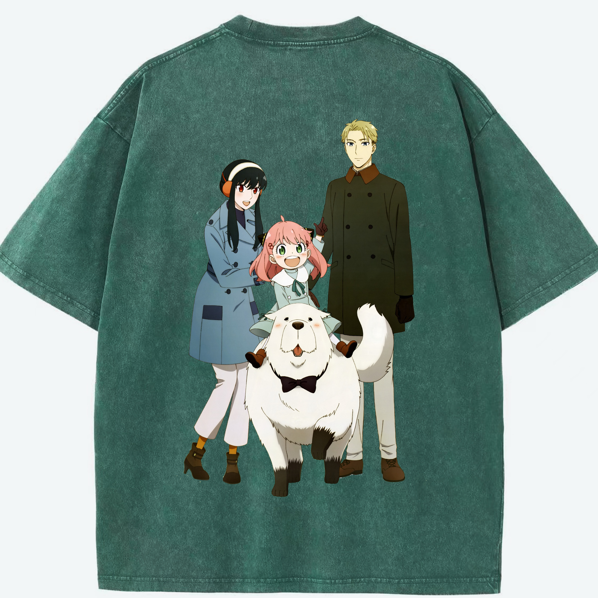 （画像用） SPY×FAMILY间谍家家酒 綿100% ヴィンテージ風 半袖Tシャツ（背面プリント）